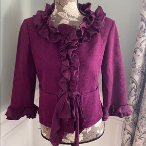 St John purple sweater jacket